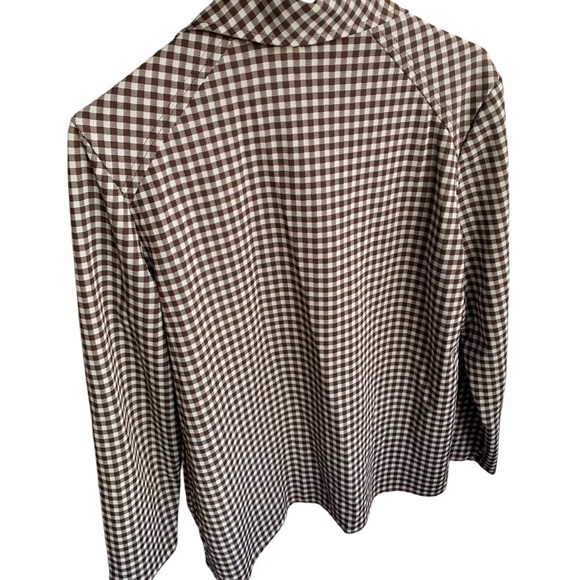 Vintage Gingham Women’s Button Front Shirt Long Sleeve Alan Green 70s Size 16 - Picture 2 of 3